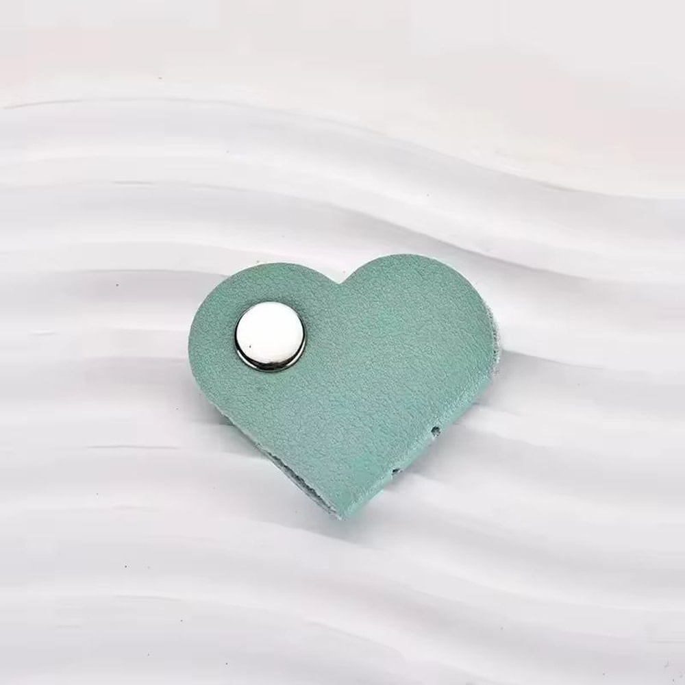 Heart Leather Cable Winder Cord Organizer For Earphones And Chargers 13