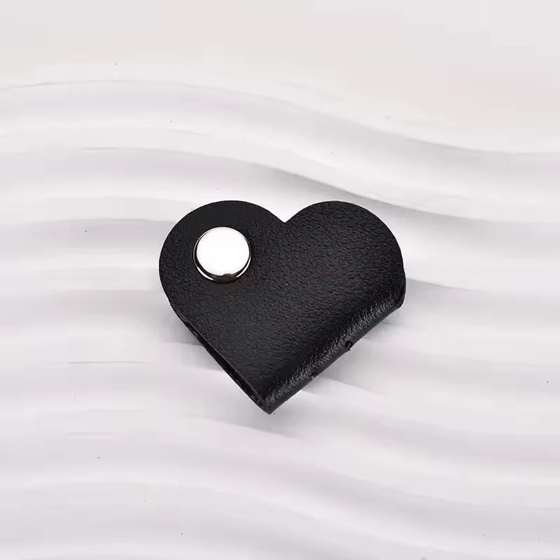 Heart Leather Cable Winder Cord Organizer For Earphones And Chargers 8