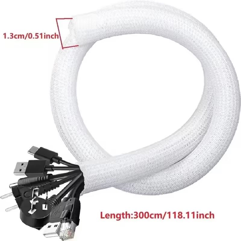 Braided PET Nylon Cable Sleeve Wrap For Wire Protection 33ft 164ft 9