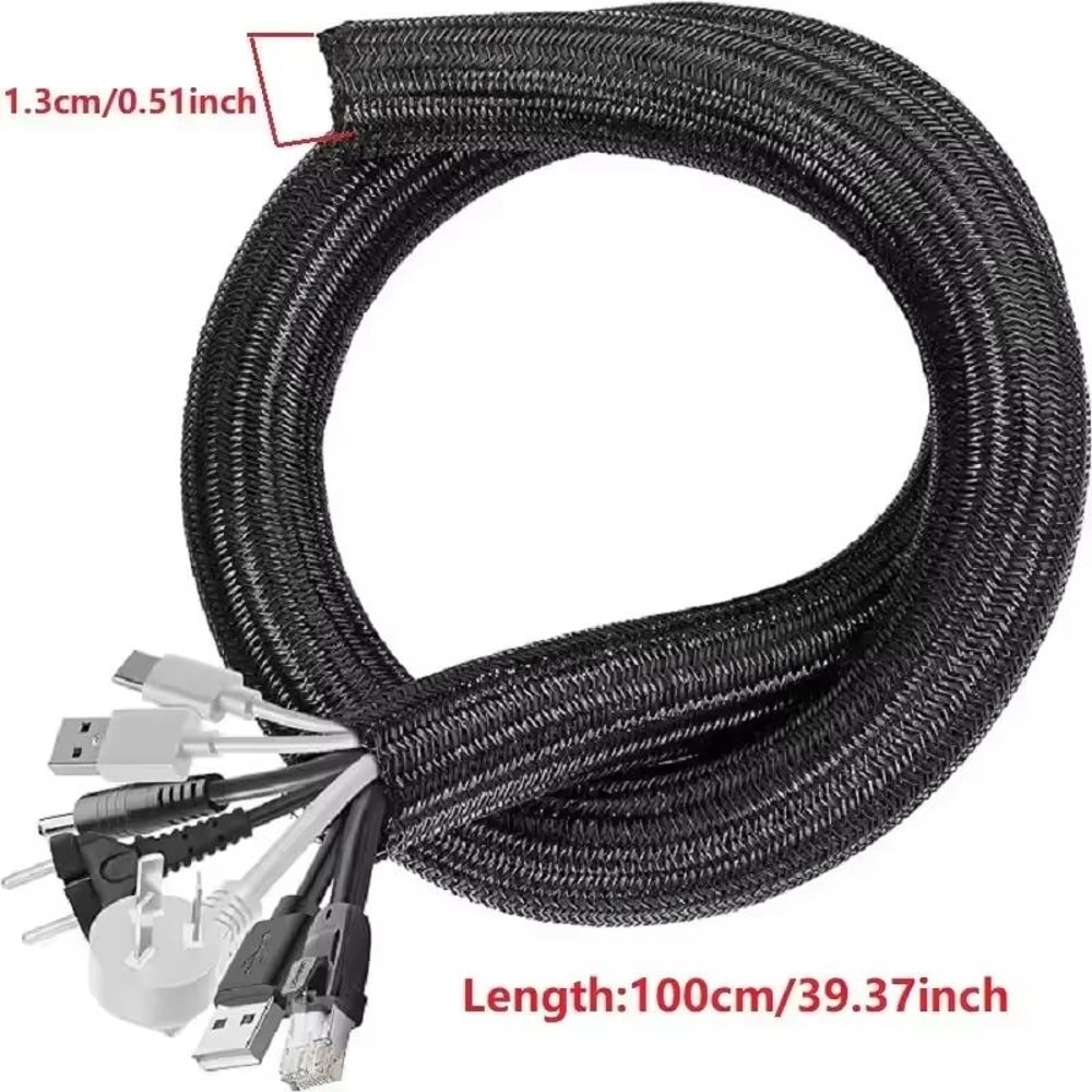 Braided PET Nylon Cable Sleeve Wrap For Wire Protection 33ft 164ft 10