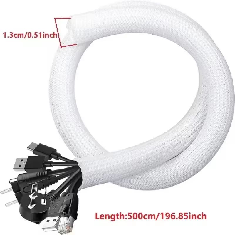 Braided PET Nylon Cable Sleeve Wrap For Wire Protection 33ft 164ft 6