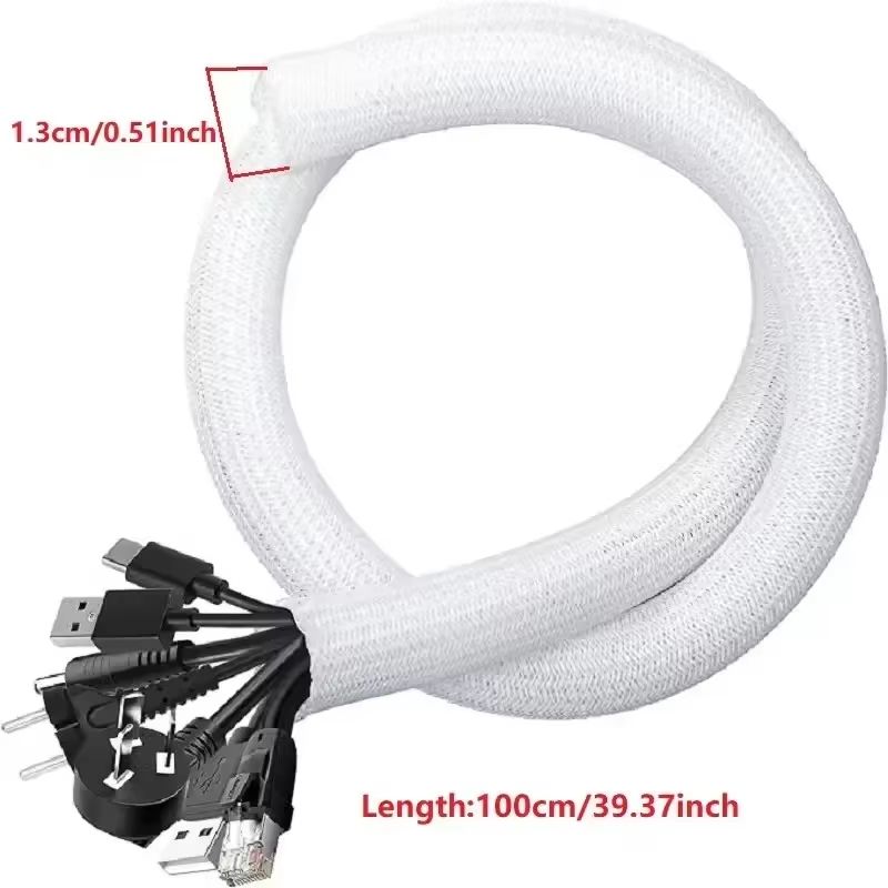 Braided PET Nylon Cable Sleeve Wrap For Wire Protection 33ft 164ft 8
