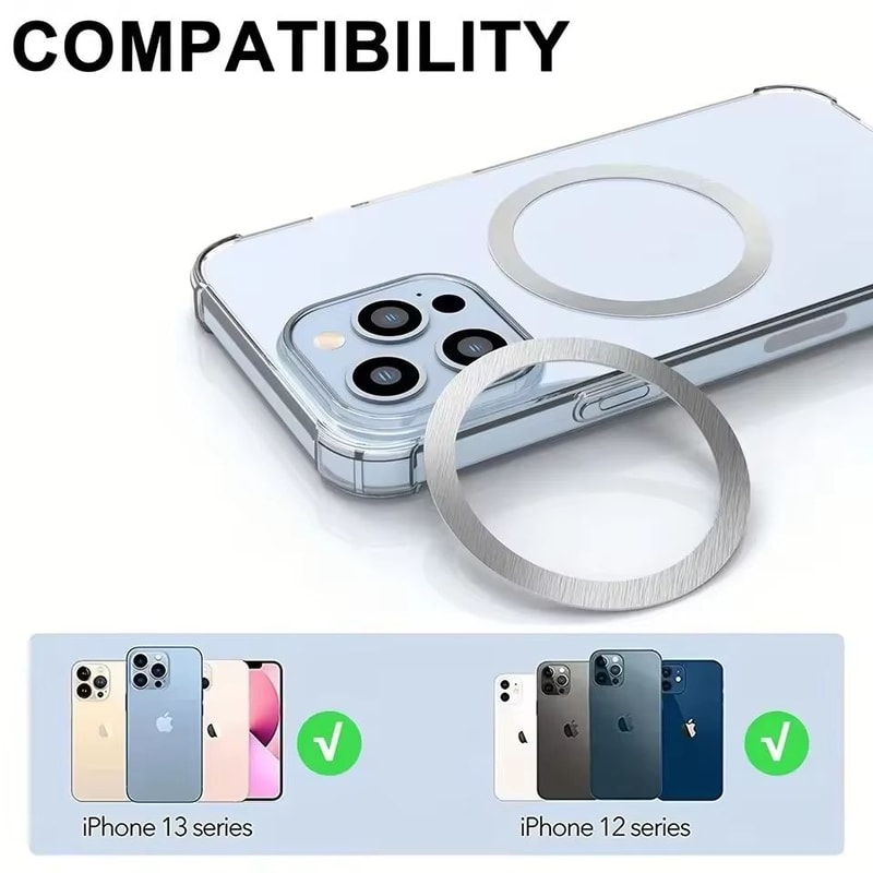Thin Magnetic Metal Plate Ring For MagSafe Universal Wireless Charging 5