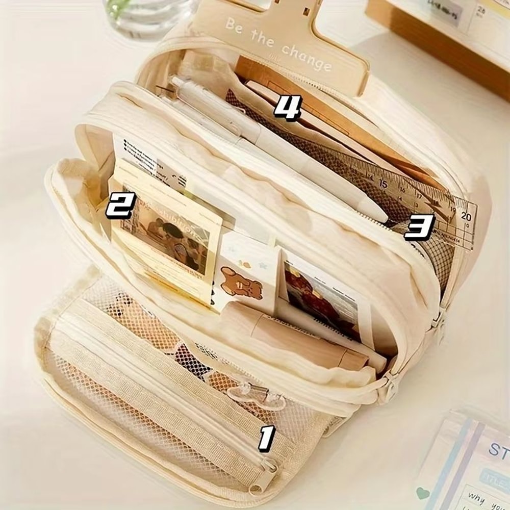 Large Capacity Canvas Organizer MultiLayer Storage Bag With Durable Zipper And Stylish Colors Porta 1