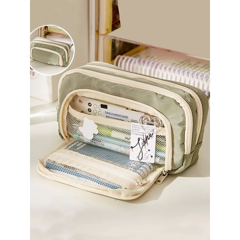 Large Capacity Canvas Organizer MultiLayer Storage Bag With Durable Zipper And Stylish Colors Porta 9