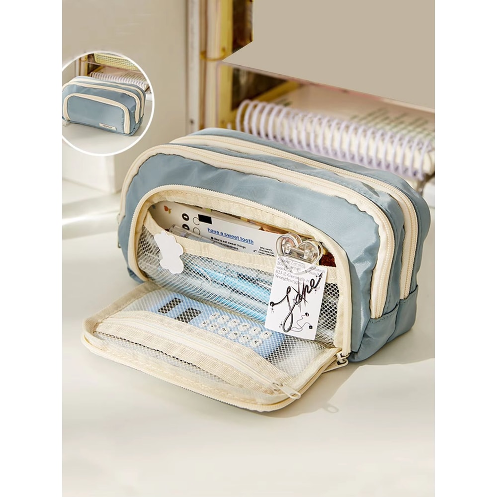 Large Capacity Canvas Organizer MultiLayer Storage Bag With Durable Zipper And Stylish Colors Porta 10