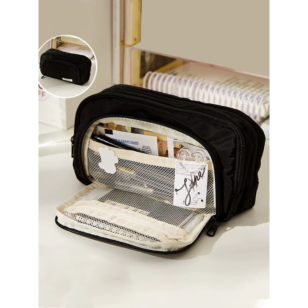 Large Capacity Canvas Organizer MultiLayer Storage Bag With Durable Zipper And Stylish Colors Porta 11