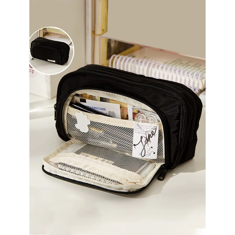 Large Capacity Canvas Organizer MultiLayer Storage Bag With Durable Zipper And Stylish Colors Porta 11