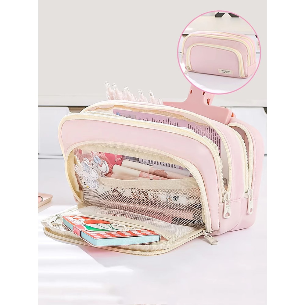 Large Capacity Canvas Organizer MultiLayer Storage Bag With Durable Zipper And Stylish Colors Porta 12