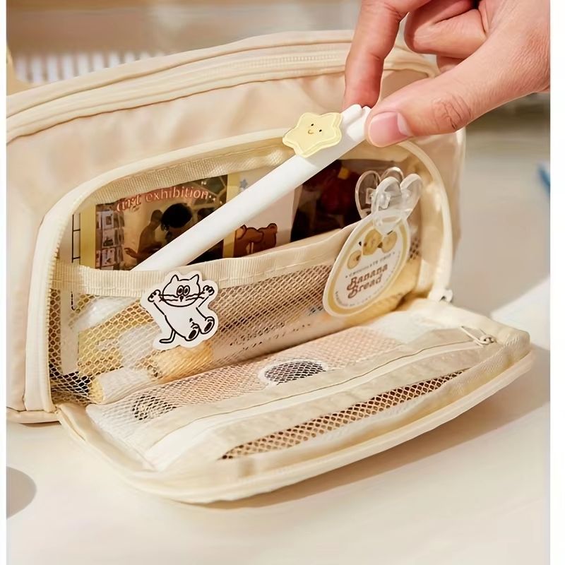 Large Capacity Canvas Organizer MultiLayer Storage Bag With Durable Zipper And Stylish Colors Porta 2