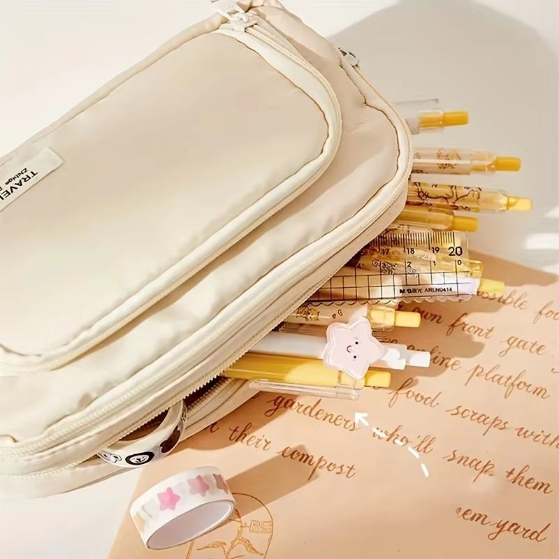 Large Capacity Canvas Organizer MultiLayer Storage Bag With Durable Zipper And Stylish Colors Porta 3