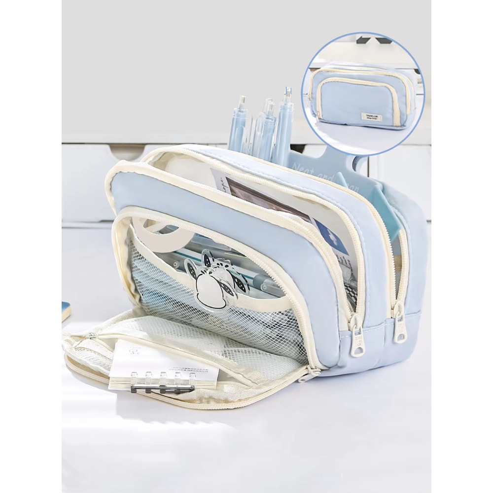 Large Capacity Canvas Organizer MultiLayer Storage Bag With Durable Zipper And Stylish Colors Porta 6