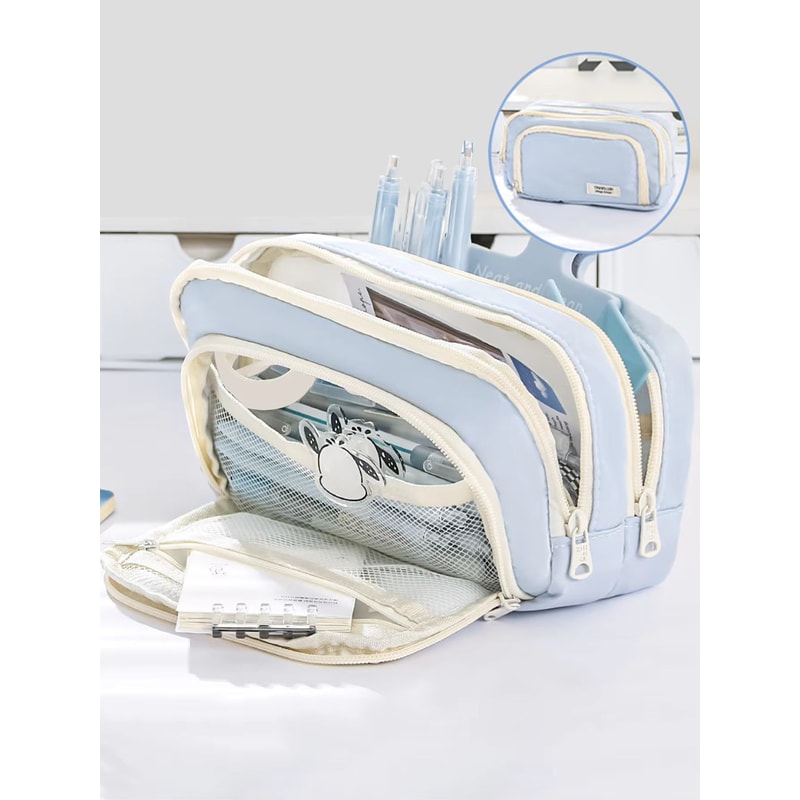 Large Capacity Canvas Organizer MultiLayer Storage Bag With Durable Zipper And Stylish Colors Porta 6