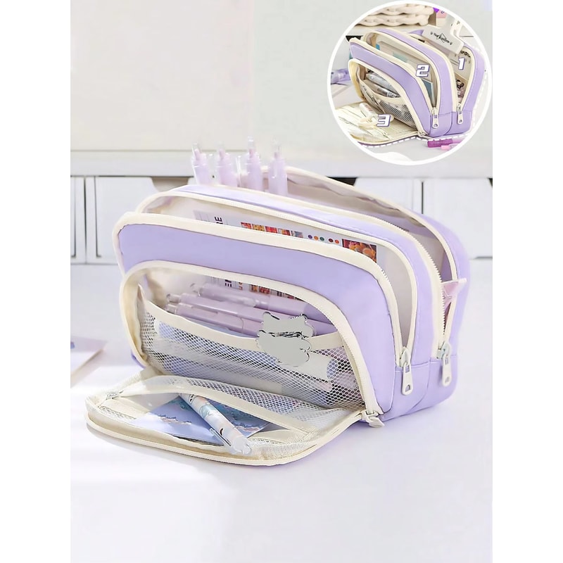 Large Capacity Canvas Organizer MultiLayer Storage Bag With Durable Zipper And Stylish Colors Porta 8