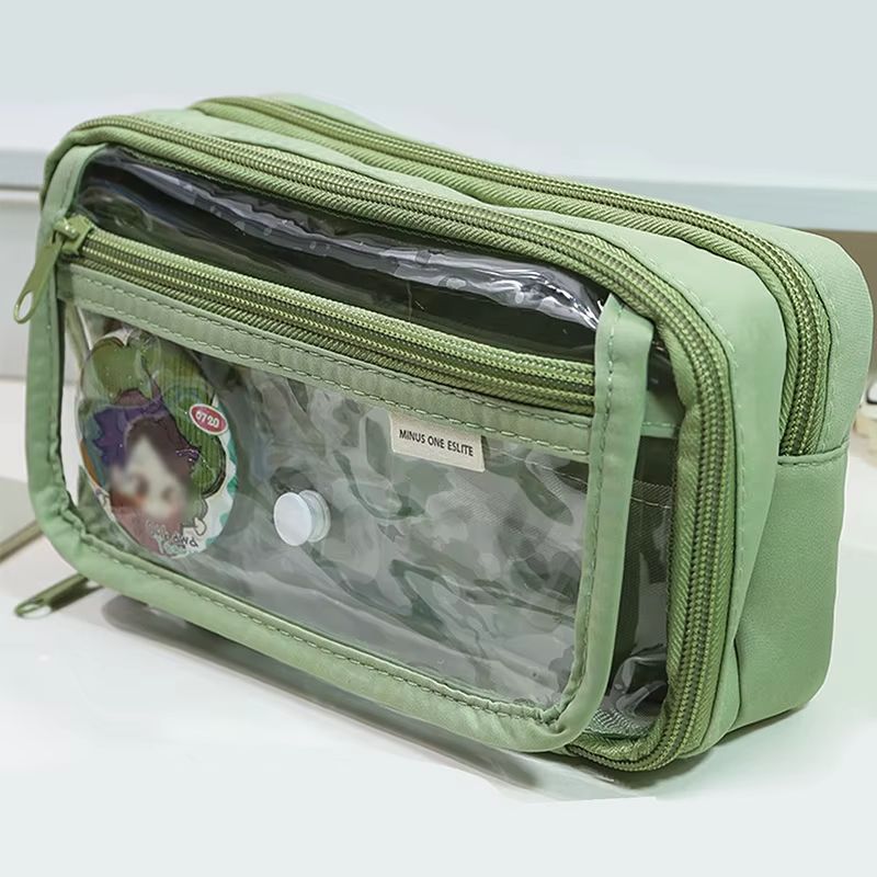 Pencil Bag For School Students With Large Capacity MultiFunctional Pen Case Macaron Color Matching 4