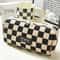 Checkerboard Large Capacity Pencil Case Fashion Student Stationery Bag With Zipper Storage 5