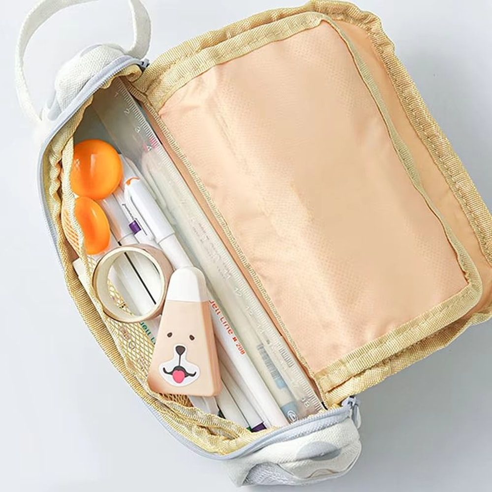 HighCapacity Kawaii MultiCompartment Pencil Case 866x374x394in Student Pen Organizer With Zipper St 2