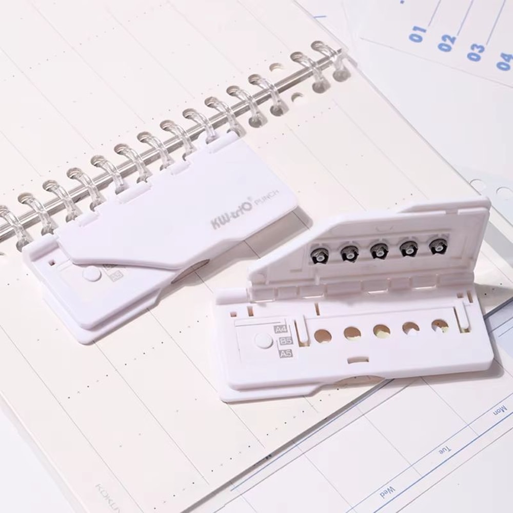 Portable 5 Hole Punch For Planners And Binders Lightweight Handheld Paper Punching Tool For Student 1