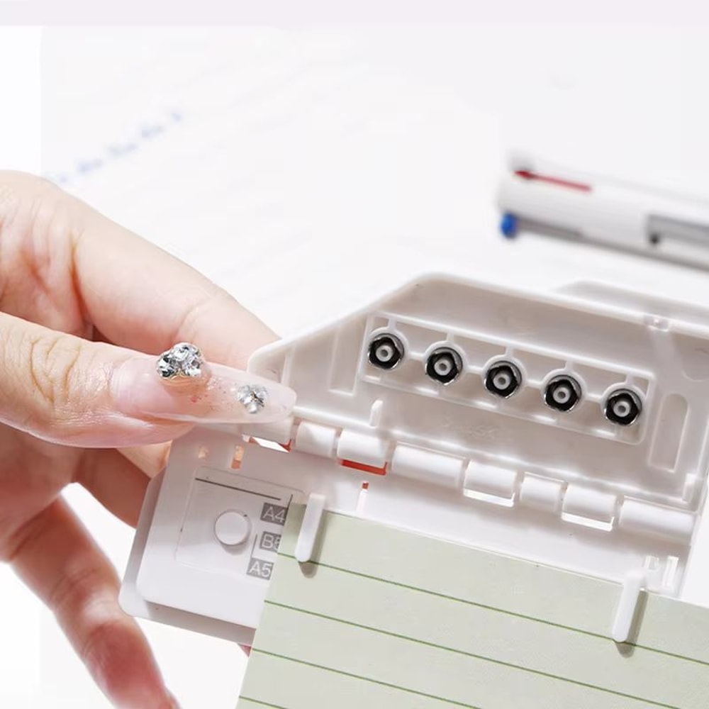 Portable 5 Hole Punch For Planners And Binders Lightweight Handheld Paper Punching Tool For Student 2