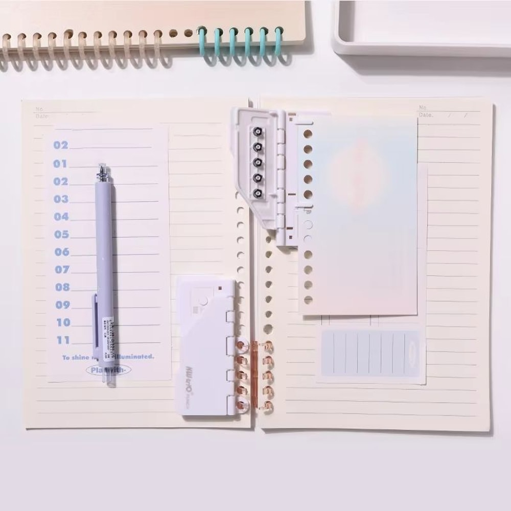 Portable 5 Hole Punch For Planners And Binders Lightweight Handheld Paper Punching Tool For Student 4