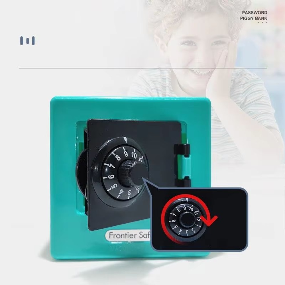 Retro ATM Mini Money Box With Rotating Password Automatic Cash And Coin Saver Bank 5
