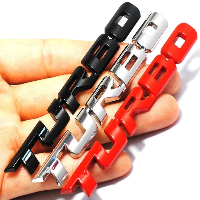 Metal 3D Turbocharged Car Badge Sticker Universal Car Modification Emblem 1