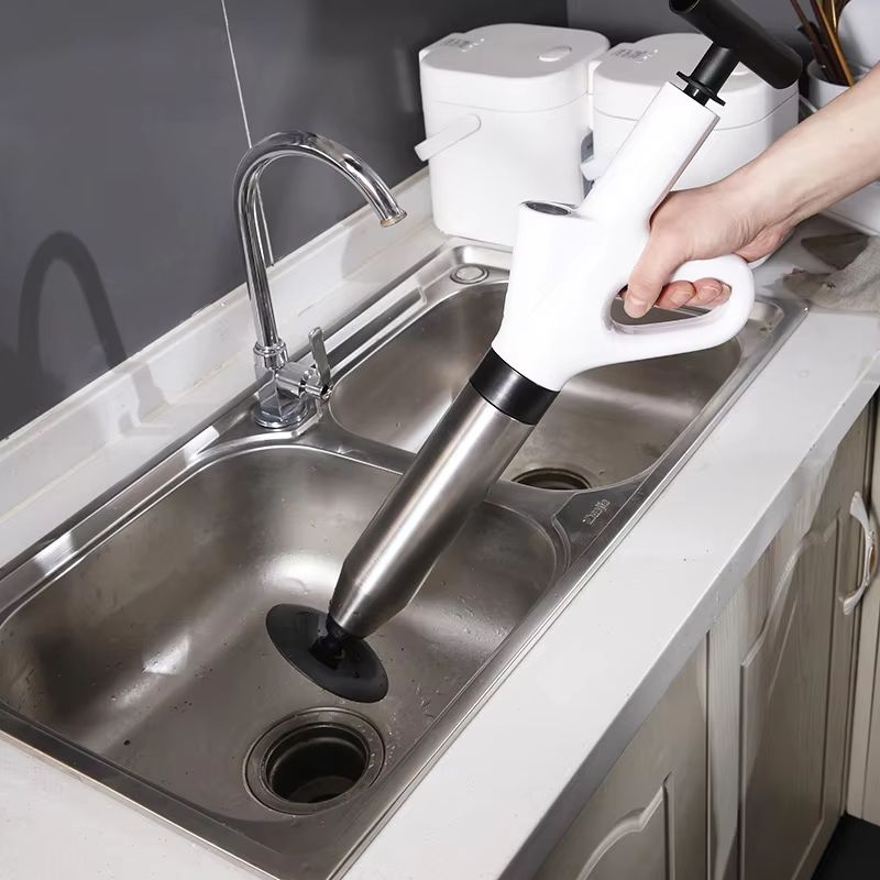 Stainless Steel HighPressure Toilet Pipe Dredger Pneumatic Drain Unclogger Tool For Home Plumbing 2