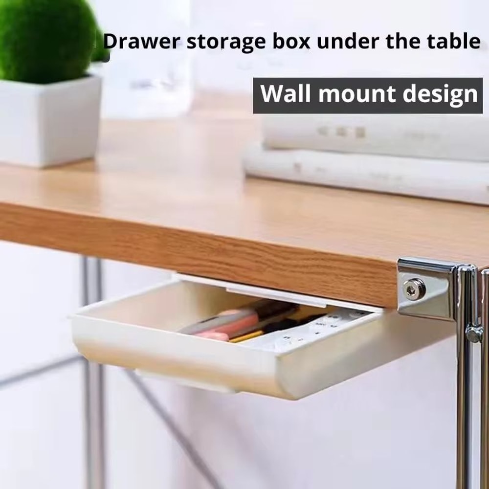 Premium UnderDesk Hidden Storage Drawer SelfAdhesive SpaceSaving Organizing Tray 2