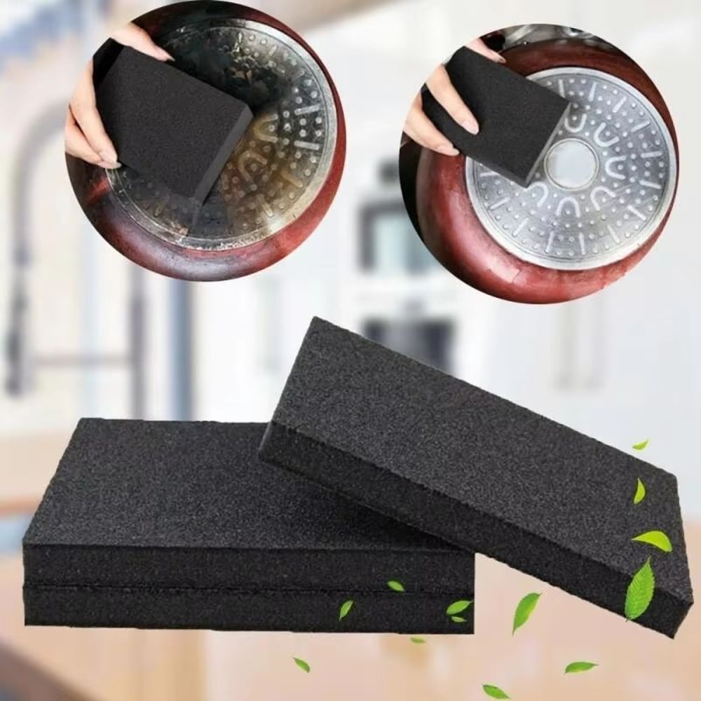 2PCS Emery Cleaning Sponges HeavyDuty Pot Rust Removal Kitchen Cleaning Pads 0