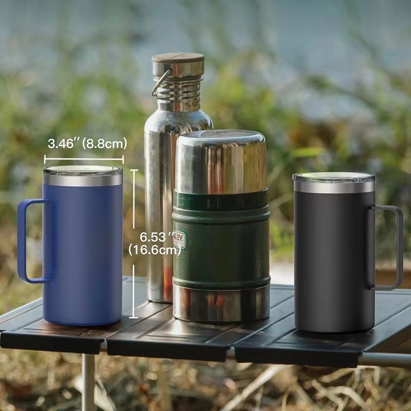 23 Fl Oz Stainless Steel Travel Thermos Mug Leak Proof Insulated Vacuum Flask 3