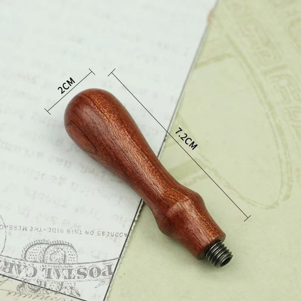 Retro Wooden Handle Wax Seal Tool DIY Envelope Sealing Roller Stamp 6