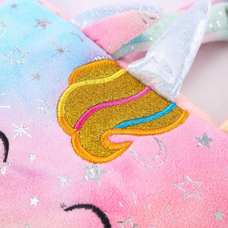 Kids Plush Unicorn Crossbody Bag Soft Shoulder Handbag Coin Purse For Girls 768x610x205in 3