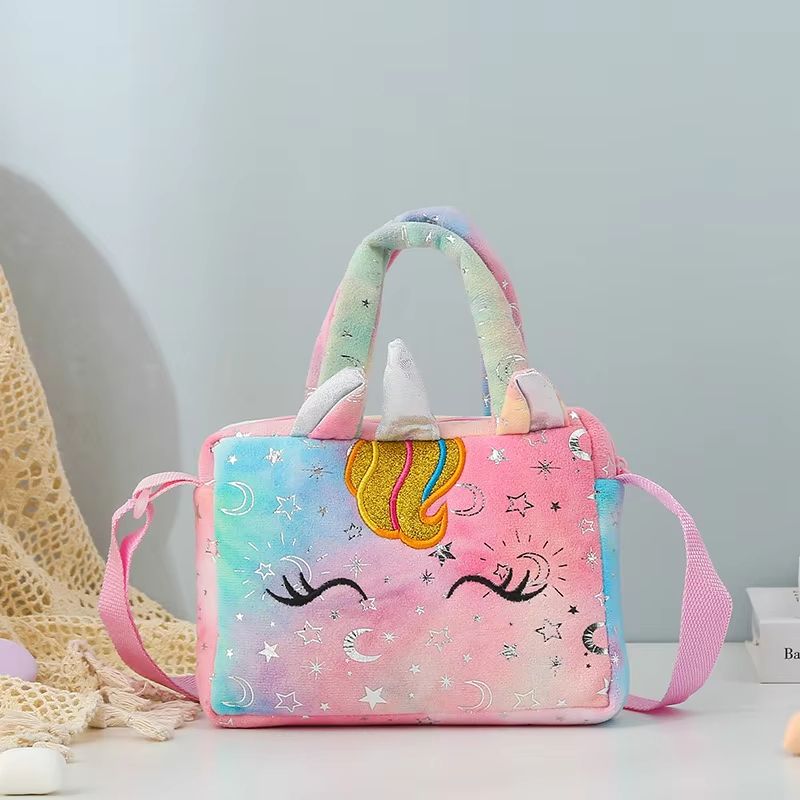 Kids Plush Unicorn Crossbody Bag Soft Shoulder Handbag Coin Purse For Girls 768x610x205in 4