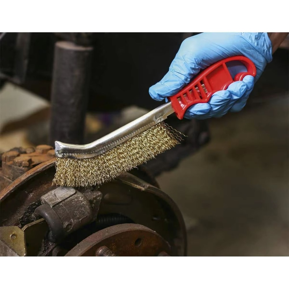 Steel Wire Roller Brush With Wooden Handle HeavyDuty Rust Removal Grill Cleaner 2