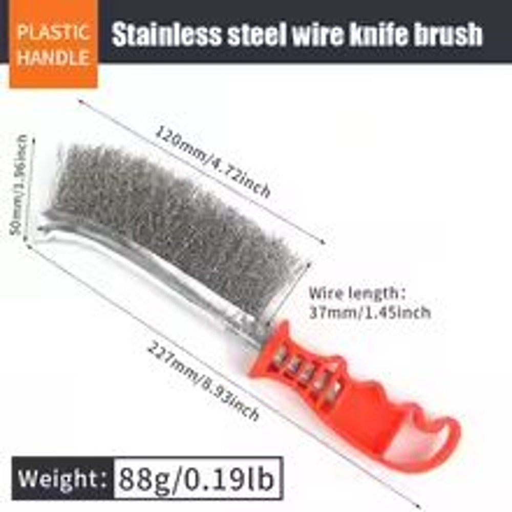 Steel Wire Roller Brush With Wooden Handle HeavyDuty Rust Removal Grill Cleaner 6