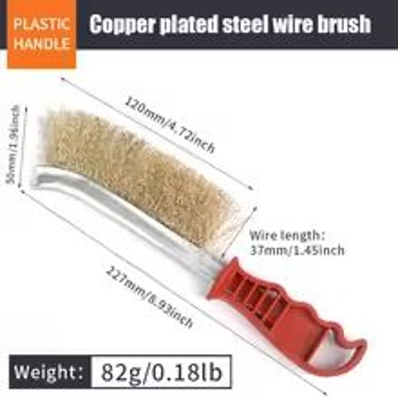 Steel Wire Roller Brush With Wooden Handle HeavyDuty Rust Removal Grill Cleaner 7