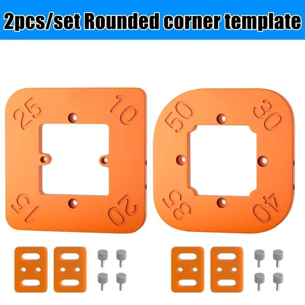 Woodworking Router Corner Radius Templates Jig Set ABS Curved Routing R10 To R50 9