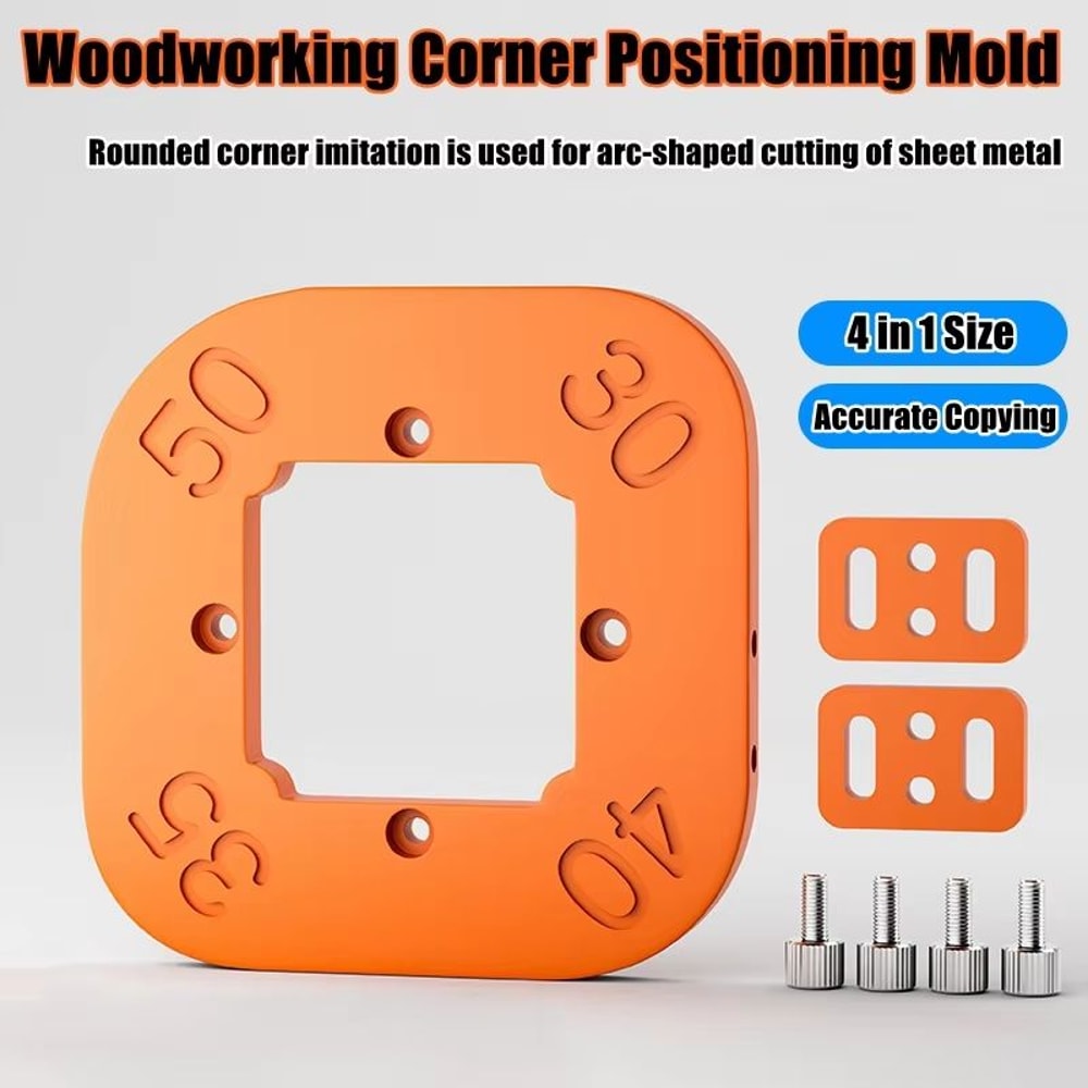 Woodworking Router Corner Radius Templates Jig Set ABS Curved Routing R10 To R50 4