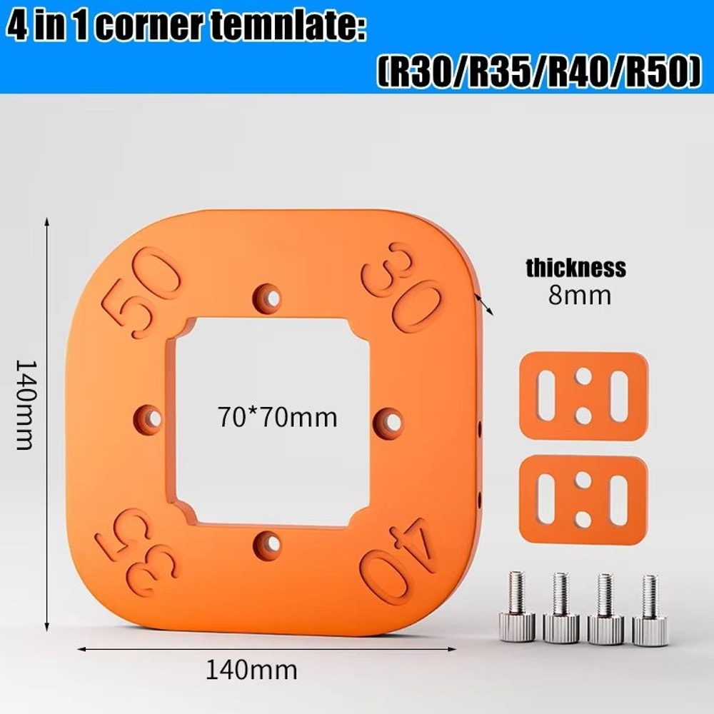 Woodworking Router Corner Radius Templates Jig Set ABS Curved Routing R10 To R50 8