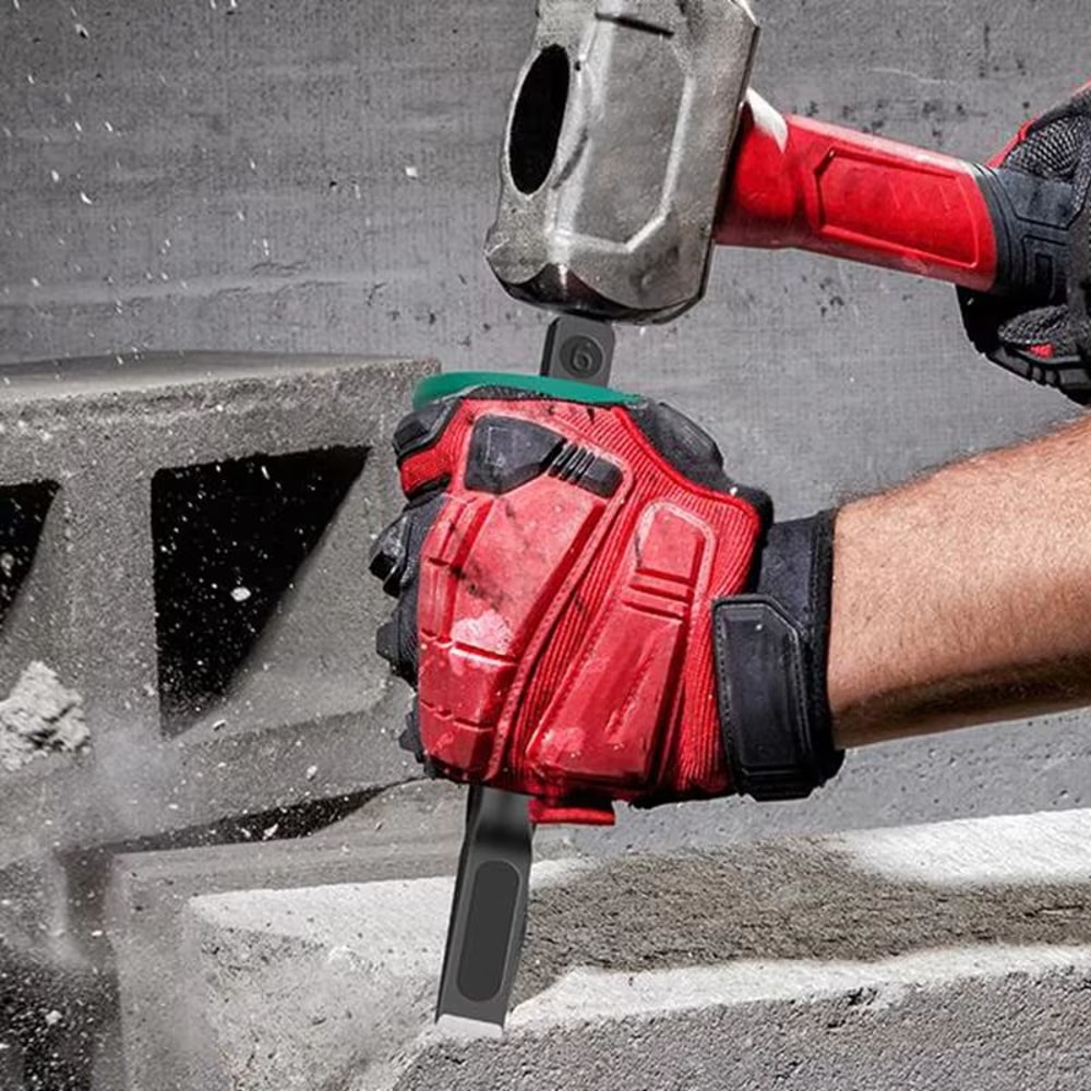 Chrome Vanadium Steel Stone Flat Chisel With Hand Guard 681012 In Masonry Concrete Cutting Tool 5
