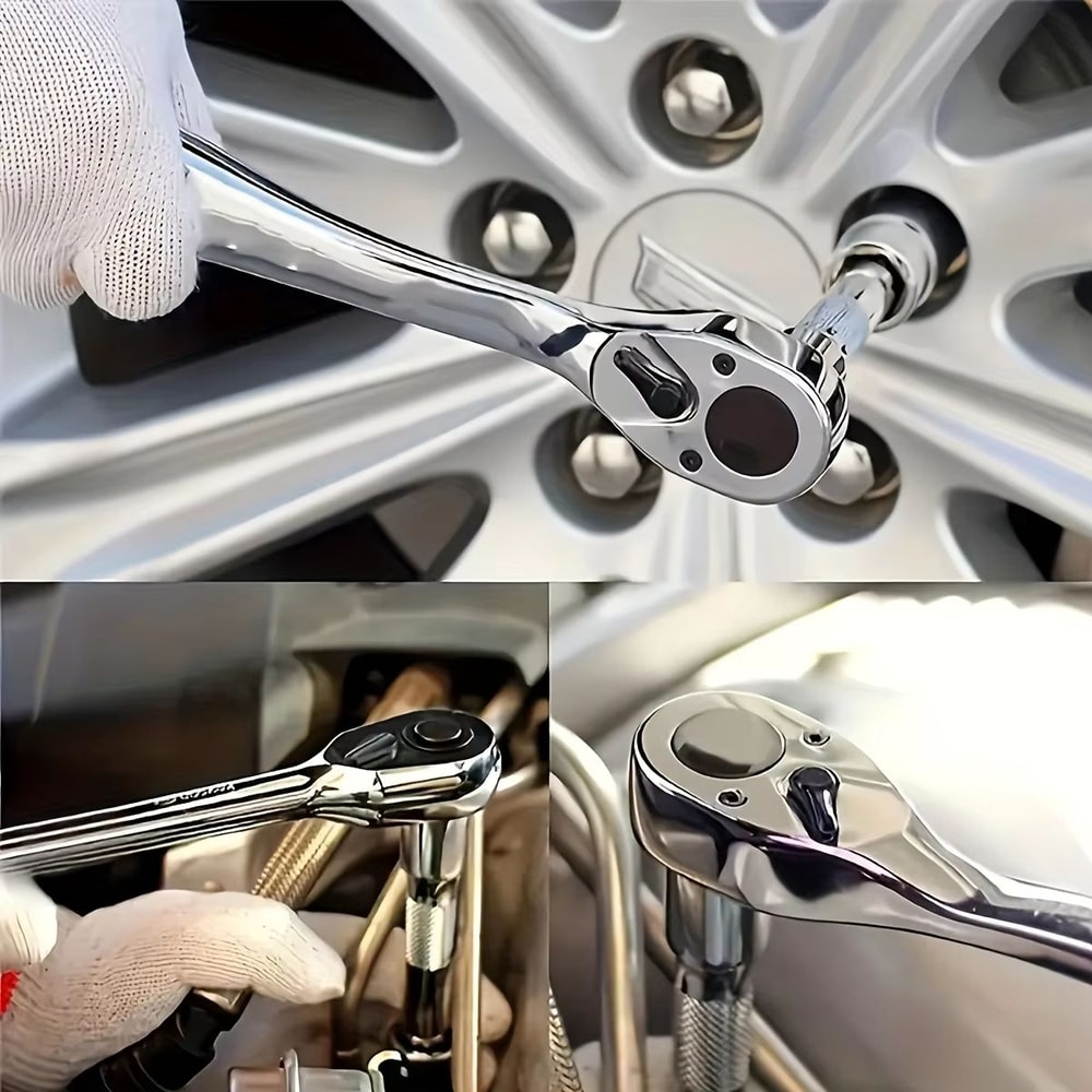 72Drive Socket Set With Ratchet Wrenches Compact Sockets For Car And Auto Repair 2