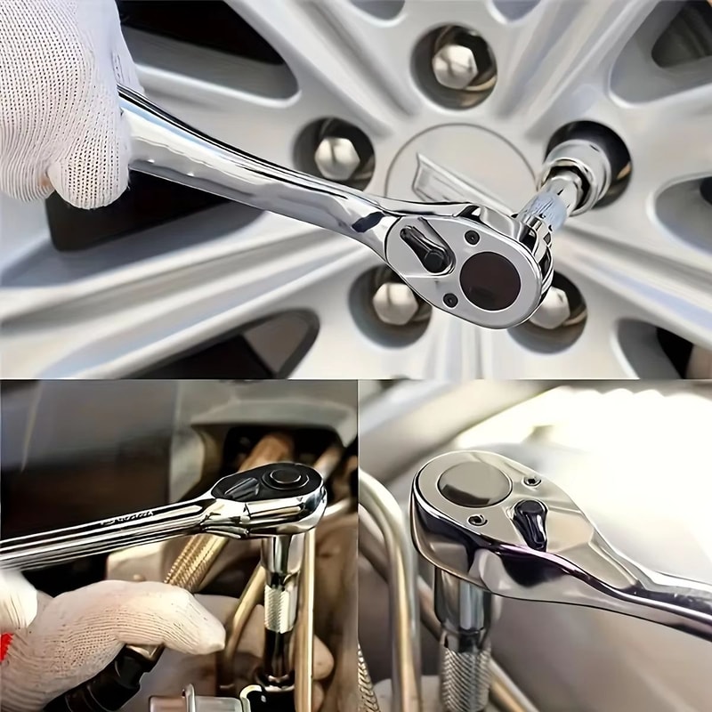 72Drive Socket Set With Ratchet Wrenches Compact Sockets For Car And Auto Repair 2