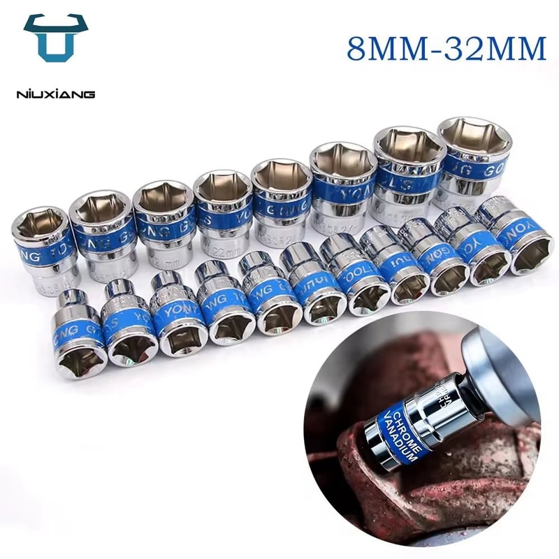 12 Drive Deep Impact Socket Set 832 Mm HeavyDuty Impact Sockets For Pneumatic Wrenches Tire Remov 0