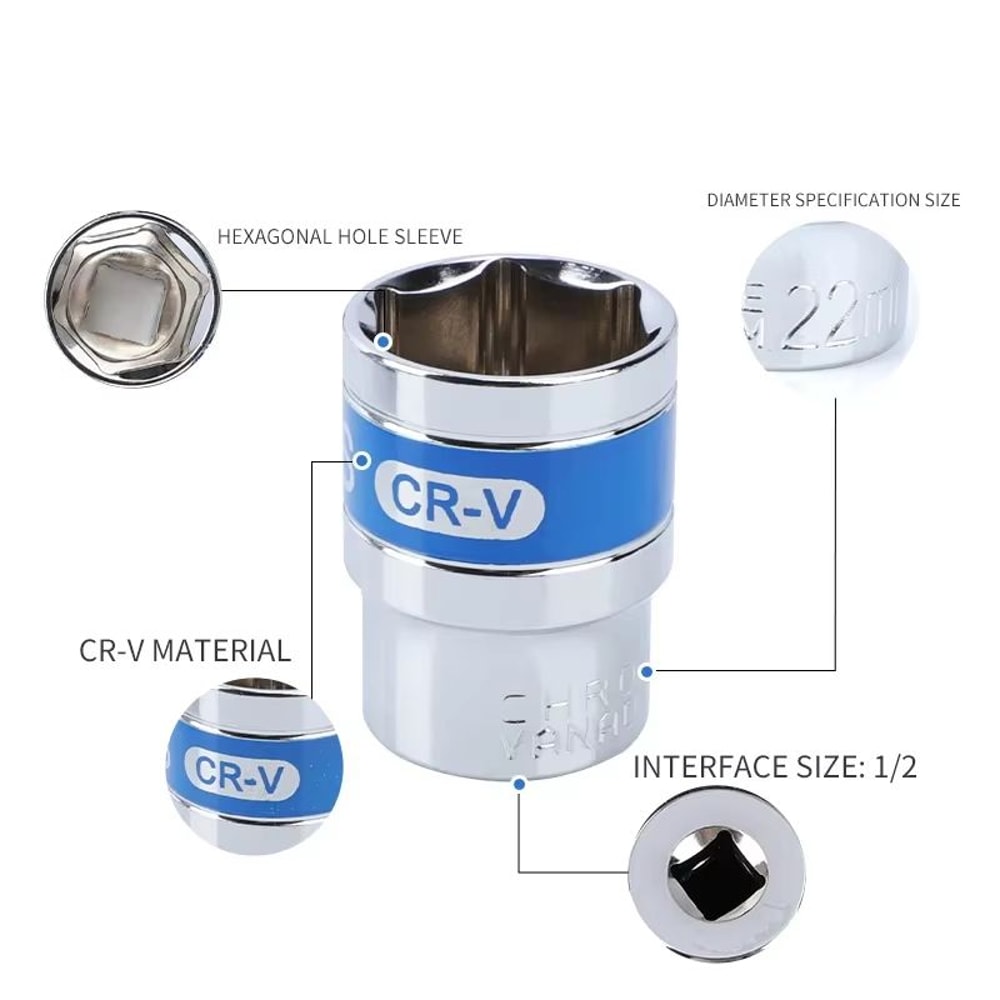 12 Drive Deep Impact Socket Set 832 Mm HeavyDuty Impact Sockets For Pneumatic Wrenches Tire Remov 2