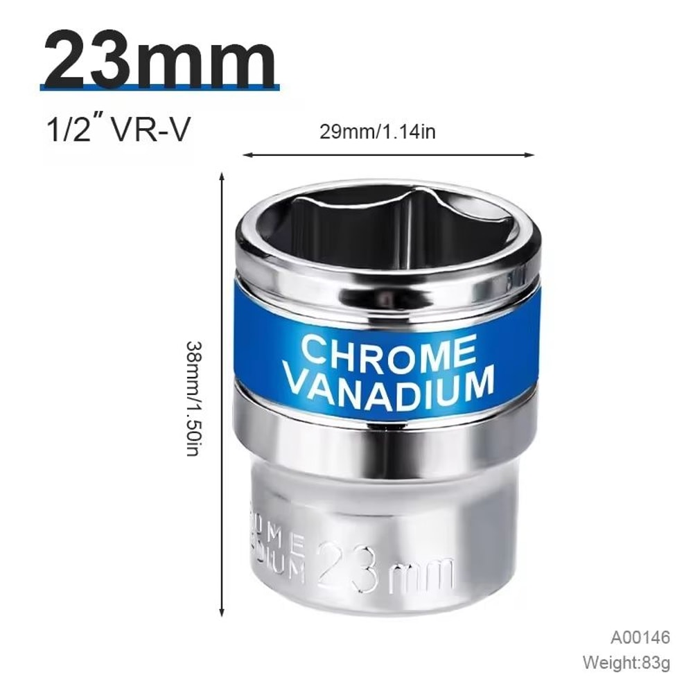 12 Drive Deep Impact Socket Set 832 Mm HeavyDuty Impact Sockets For Pneumatic Wrenches Tire Remov 21