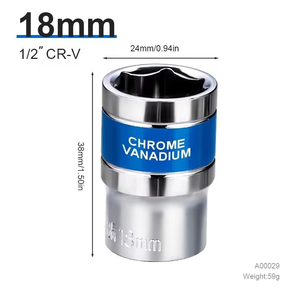 12 Drive Deep Impact Socket Set 832 Mm HeavyDuty Impact Sockets For Pneumatic Wrenches Tire Remov 23