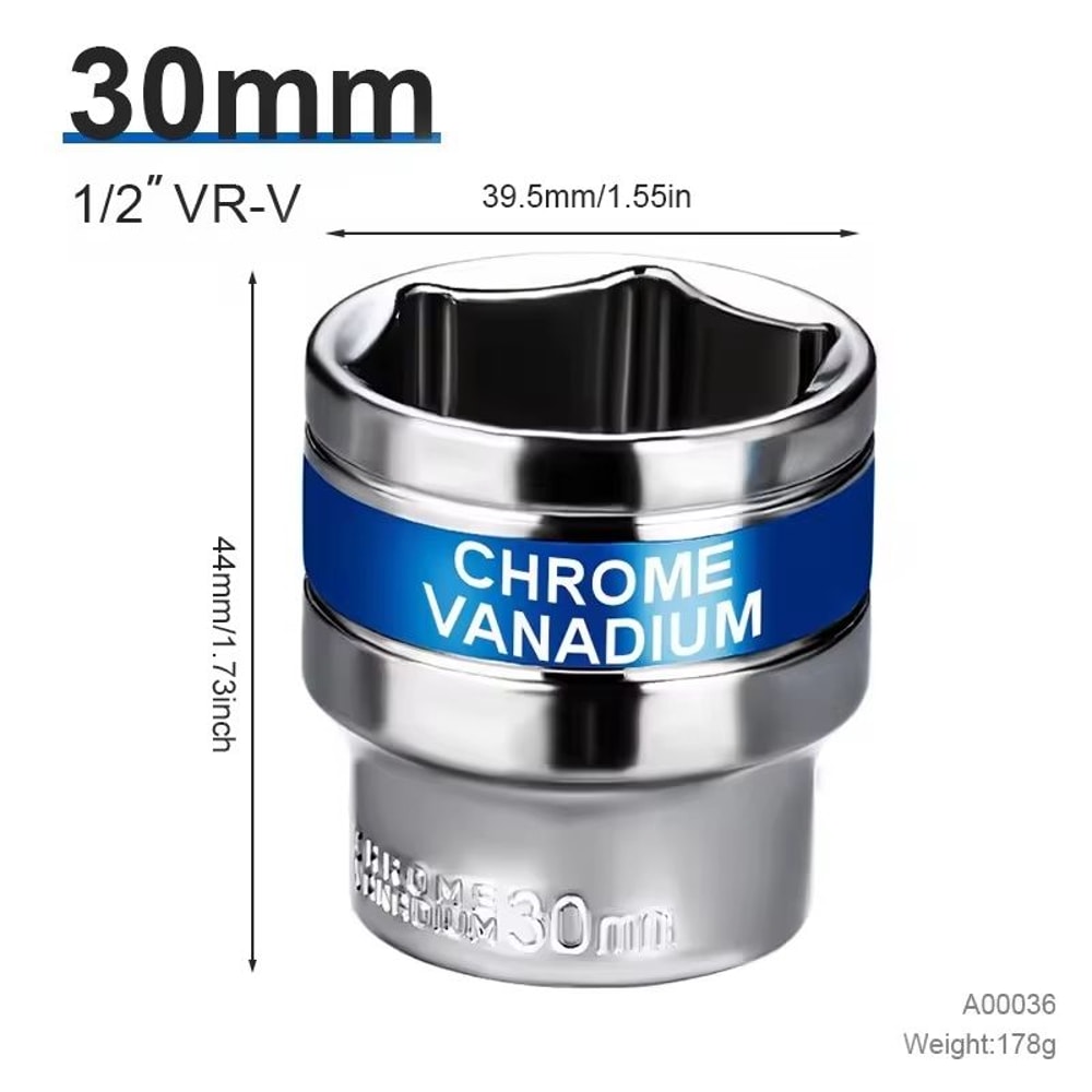 12 Drive Deep Impact Socket Set 832 Mm HeavyDuty Impact Sockets For Pneumatic Wrenches Tire Remov 24