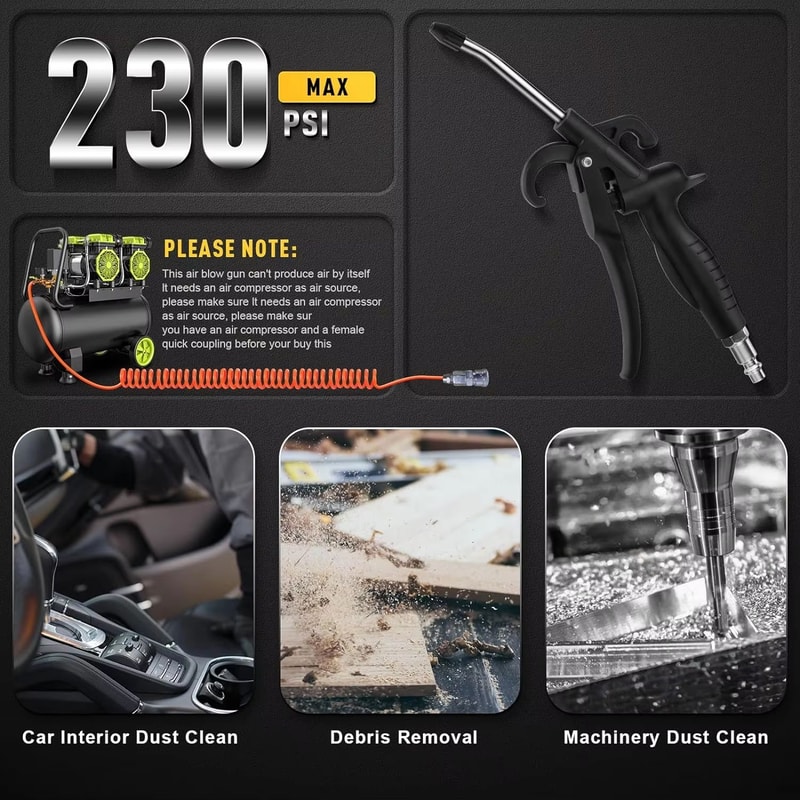 High Pressure Air Dust Collector Pneumatic RustProof Air Blower With Quick Connection For Industri 5