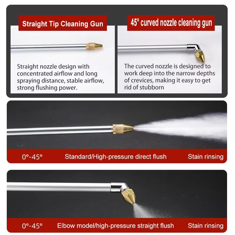 Pneumatic HighPressure Cleaning Gun Adjustable DualPurpose Air Water Spray For Engine Oil Dirt Du 3