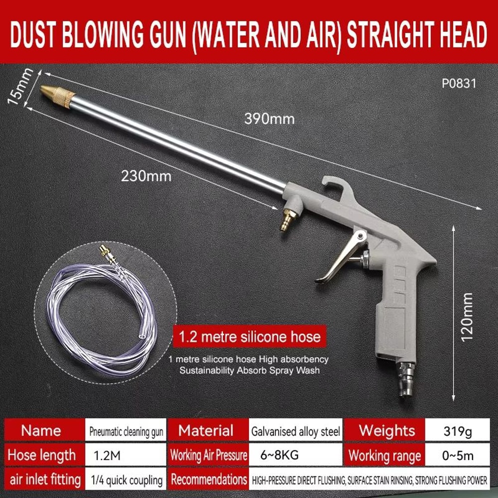 Pneumatic HighPressure Cleaning Gun Adjustable DualPurpose Air Water Spray For Engine Oil Dirt Du 6
